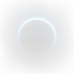Luminous particle ring of deep blue tones on a transparent background creates a captivating visual effect in bright light