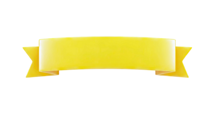 Yellow 3D Ribbon Banner