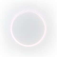 Luminous particle ring shows deep pink tones from emerald to neon on transparent background in a creative display