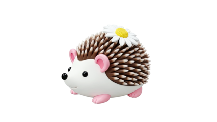 Cute Hedgehog Figurine with Daisy