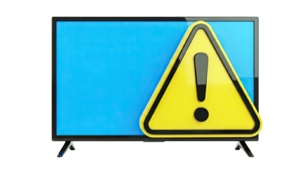 Television with Warning Symbol