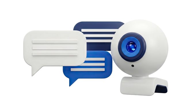 Webcam with Chat Bubbles - Powered by Adobe