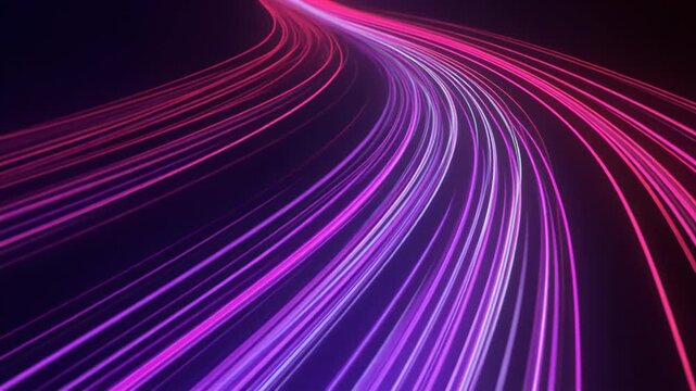Cinematic Neon Light Trails in Dynamic Curve