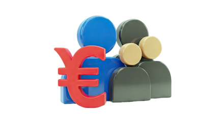 Yen Symbol with Group of People Icons