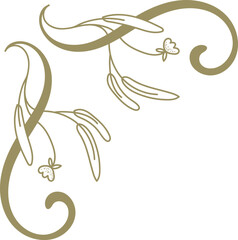Obraz premium Floral Corner Flourish Sketch