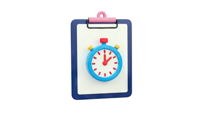 Clipboard with Stopwatch Icon