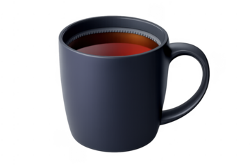 Black matte coffee mug with hot beverage