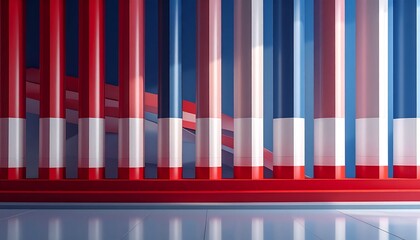 Fototapeta premium Civic celebration background with abstract column-inspired vertical shapes