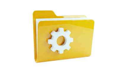 Yellow folder icon with a gear symbol