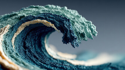 Close-up of a large ocean wave curling in the sea.