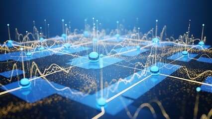 Abstract representation of network connections and data flow, visualizing digital communication and technological advancements
