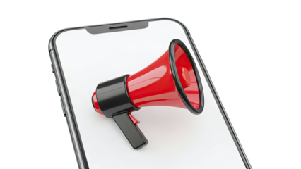 Smartphone with Red Megaphone Illustration