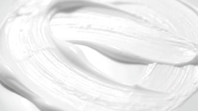 Swirls of thick, white cream texture