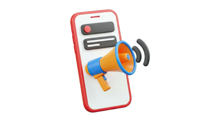 Smartphone with Megaphone and Notification Icons