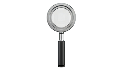 Magnifying Glass with Silver Rim and Black Handle
