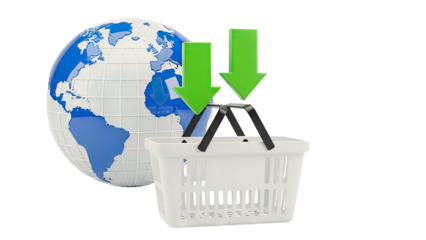 Global E-commerce and Shopping Cart Concept