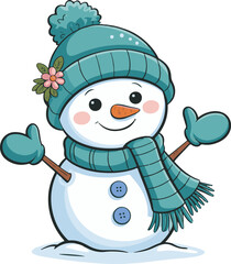 snowman with a broom