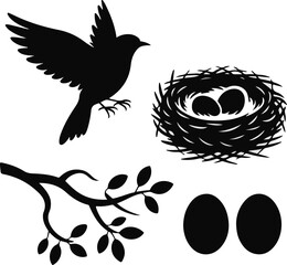 vector silhouette of a bird