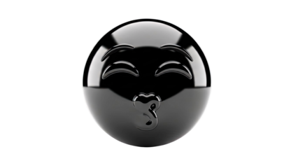 Black Kissing Face Emoji