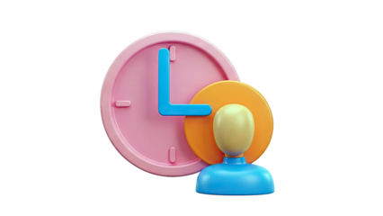 3D Icon: Person and Clock
