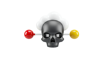 Stylized Skull with Atomic Model Elements