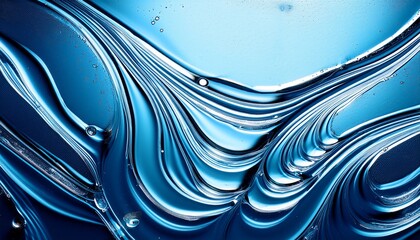 Close Up Of Transparent Eyelash Eyebrow Gel Serum Smooth And Shiny Texture Stroke Blue Background