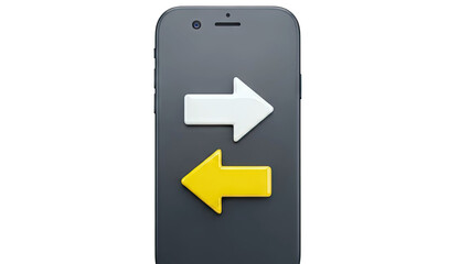 Smartphone with Incoming and Outgoing Arrows