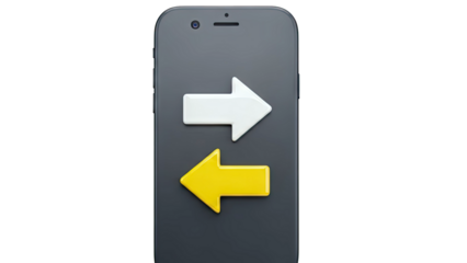 Smartphone with Incoming and Outgoing Arrows