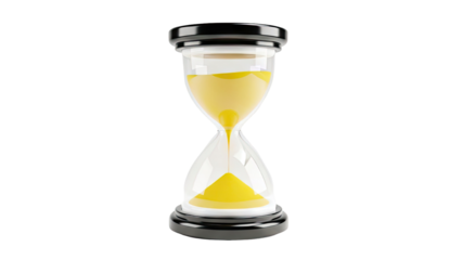 Hourglass with Yellow Sand Falling