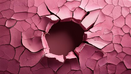 Pink Cracked Hole In Surface