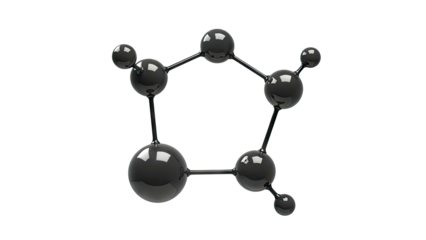 Glossy Black Molecular Structure