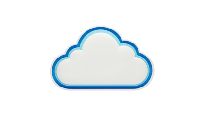Stylized Cloud Icon with Blue Outline