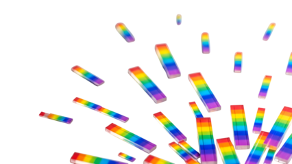 Vibrant Rainbow Bars Bursting On Black Background
