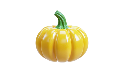 Smooth Yellow Pumpkin with Green Stem