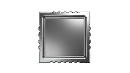 Silver Stamp Frame with Wavy Perforations