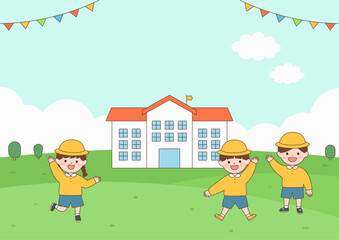 Vector illustrations of cute children.