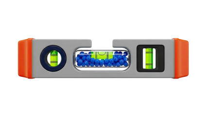 Spirit Level with Blue Marbles