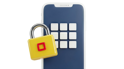 Smartphone Locked with Padlock and Keypad