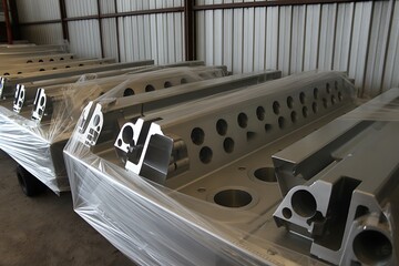 Industrial metal framework under construction