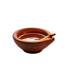 Traditional clay oil lamp with wick