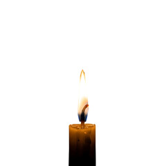 Serene lit candle with soft flame