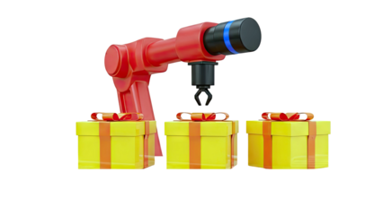 Robotic Arm Preparing Gifts
