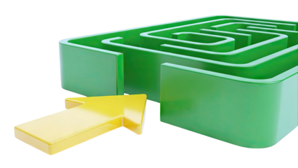 Yellow Arrow Entering Green Maze