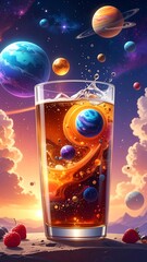 Galaxy in a Sip Cosmic Drink Concept