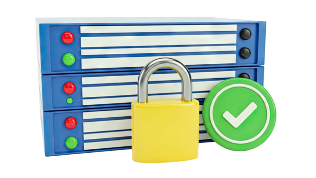 Server Security and Data Protection Iconography - Powered by Adobe