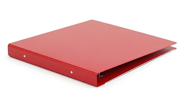 A red binder on a white background for office organization needs