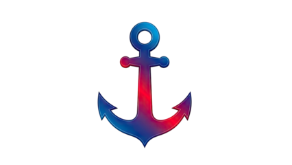 Stylized Anchor with Red and Blue Gradient