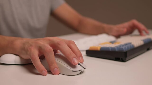 Keyboard setup showcase, Ergonomic mechanical keyboard display, Closeup of tactile switches on custom keyboard, Designer testing pastel keycaps with ergonomic wrist cushion setup