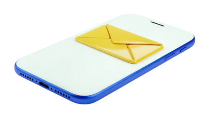 Smartphone with a yellow email icon