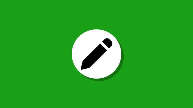 Edit icon animation fading in and out on bright green screen background